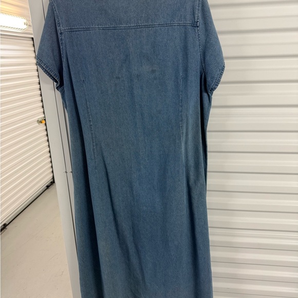 Vintage Casual Blue Denim Midi Dress with boho buttons size 3x - Picture 4 of 8